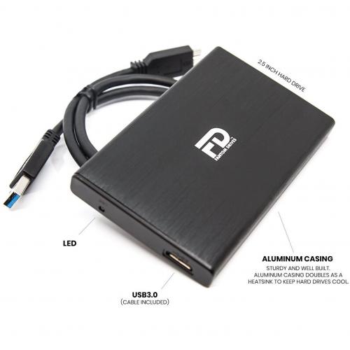Fantom Drives 4TB Portable Hard Drive   GFORCE 3 Mini   USB 3, Aluminum, Black, GF3BM4000U Alternate-Image1/500