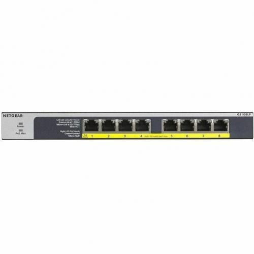 Netgear 8 Port PoE/PoE+ Gigabit Ethernet Unmanaged Switch (GS108LP) Alternate-Image1/500