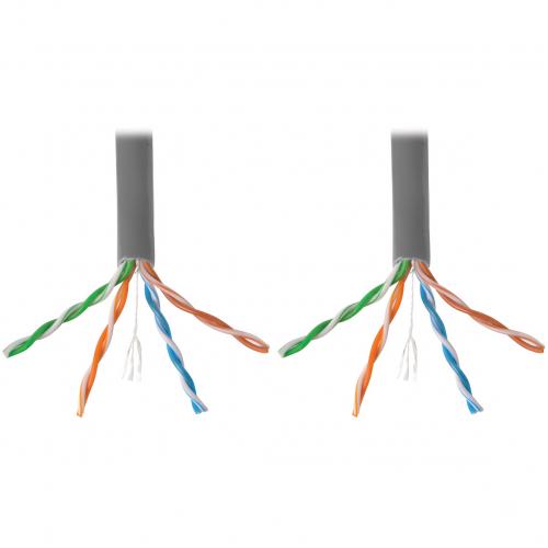 Eaton Tripp Lite Series Cat6 Gigabit Solid Core UTP PVC Bulk Ethernet Cable, Gray, 1000 Ft. (304.8 M), TAA Alternate-Image1/500