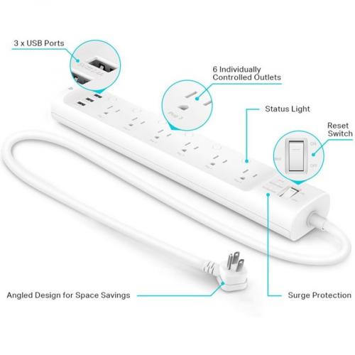 TP-Link Kasa Smart HS300 - Kasa Smart Plug Power Strip - HS300 - Power  Strips & Surge Protectors 