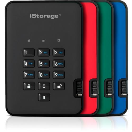 IStorage DiskAshur2 5 TB Portable Rugged Hard Drive   2.5" External   Red   TAA Compliant Alternate-Image1/500