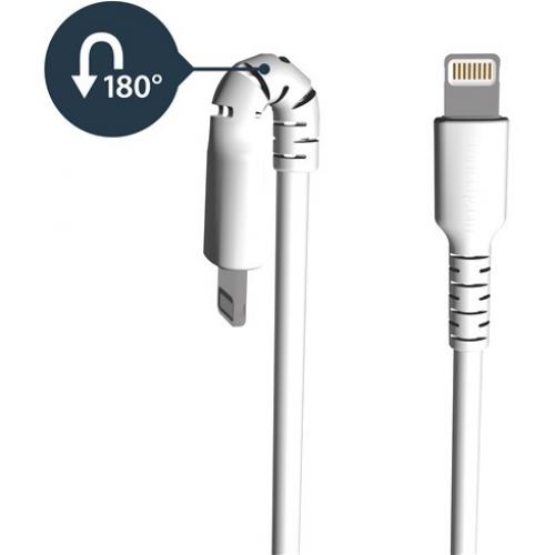StarTech.com 3 Foot/1m Durable White USB A To Lightning Cable, Rugged Heavy Duty Charging/Sync Cable For Apple IPhone/iPad MFi Certified Alternate-Image1/500