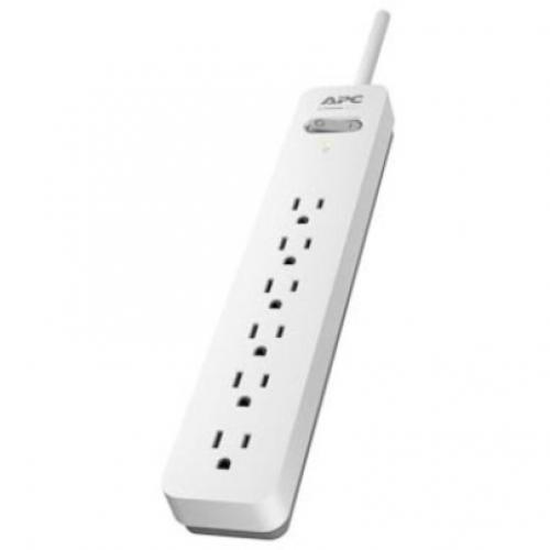 APC By Schneider Electric Essential SurgeArrest 6 Outlet 6 Foot Cord 120V, White And Grey Alternate-Image1/500