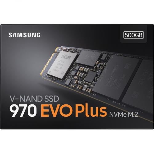 Samsung 970 EVO Plus 500 GB Solid State Drive   PCI Express Interface   M.2 2280 Form Factor   Up To 3500 MB/s Read Speed   Powered By Latest V NAND Technology   3/3 VDC Supported Voltage Alternate-Image1/500
