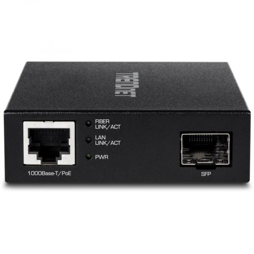 TRENDnet Gigabit Poe Pd SFP Fiber Media Converter; Poe Powered 100/1000Base T To SFP Fiber Media Converter; Compact Design; TFC PGSFP Alternate-Image1/500