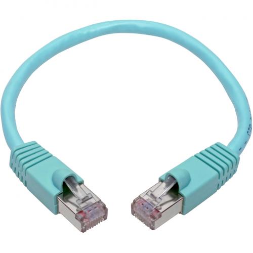 Eaton Tripp Lite Series Cat6a 10G Snagless Shielded STP Ethernet Cable (RJ45 M/M), PoE, Aqua, 1 Ft. (0.31 M) Alternate-Image1/500