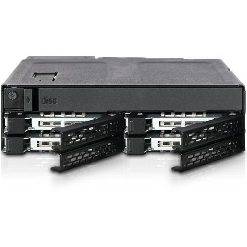 Icy Dock ToughArmor MB604SPO B Drive Enclosure For 5.25"   Serial ATA/600 Host Interface Internal   Black Alternate-Image1/500
