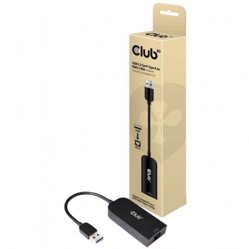 Club 3D USB 3.2 Gen1 Type A To RJ45 2.5Gb Adapter Alternate-Image1/500