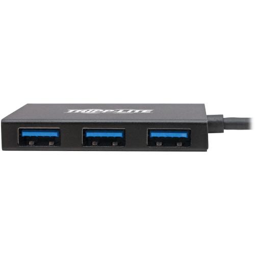 Tripp Lite By Eaton 4 Port USB C Hub, USB 3.x Gen 2 (10Gbps), 4x USB A Ports, Thunderbolt 3 Compatible, Aluminum Housing, Black Alternate-Image1/500