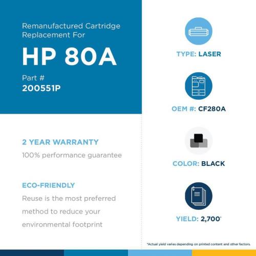 Clover Technologies Remanufactured Toner Cartridge   Alternative For HP 80A, 80X   Black Alternate-Image1/500
