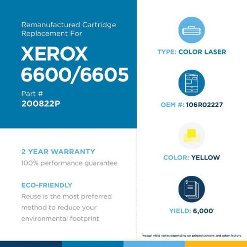 Clover Remanufactured Toner Cartridge Replacement For Xerox 106R02227 | Yellow | High Yield Alternate-Image1/500