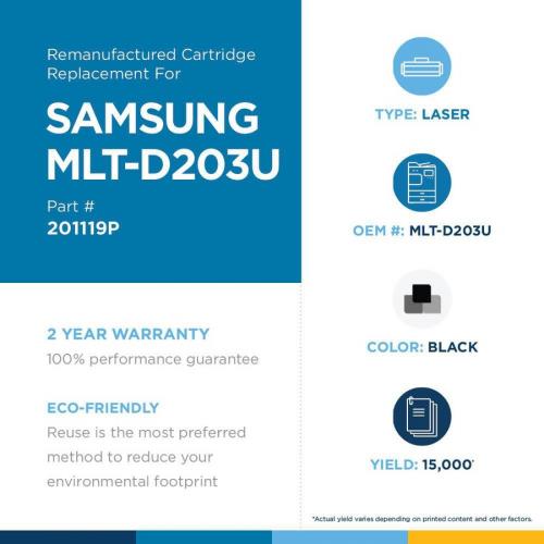 Clover Remanufactured Toner Cartridge Replacement For Samsung MLT D203U | Black| Ultra High Yield Alternate-Image1/500