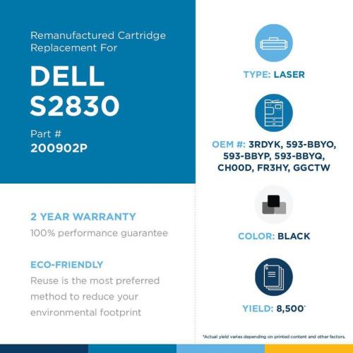 Clover Remanufactured Toner Cartridge Replacement For Dell S2830 | Black | High Yield Alternate-Image1/500