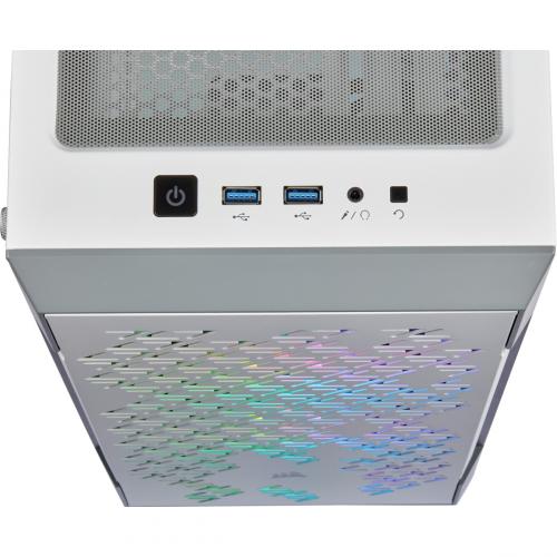 Corsair ICUE 220T RGB Airflow Tempered Glass Mid Tower Smart Case   White Alternate-Image1/500