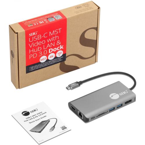 SIIG USB C MST Video With Hub, LAN And PD 3.0 Docking   7 In 1 MST Docking Station With 100W PD   MacOS For DP Or HDMI Video Alternate-Image1/500