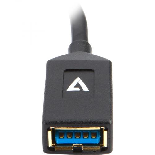 V7 Black USB Cable USB 3.0 A Female To USB C Male 0.3m 1ft Alternate-Image1/500