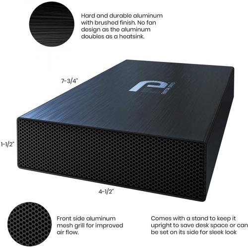 Fantom Drives FD GFORCE 16TB 7200RPM External Hard Drive   USB 3.2 Gen 1 & ESATA   Black   Compatible With Windows & Mac   Made With High Quality Aluminum   1 Year Warranty. Extra Year Of Warranty When Registered With Fantom Drives   (GFP16000EU3) Alternate-Image1/500