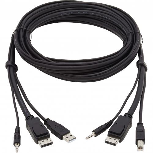 Tripp Lite By Eaton DisplayPort KVM Cable Kit, 3 In 1   4K DisplayPort, USB, 3.5 Mm Audio (3xM/3xM), 4:4:4, 10 Ft. (3.05 M), Black Alternate-Image1/500