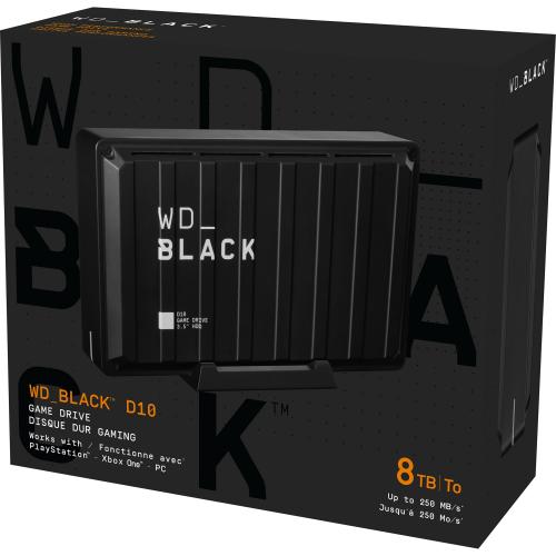 WD Black D10 WDBA3P0080HBK 8 TB Desktop Hard Drive   External   Black Alternate-Image1/500