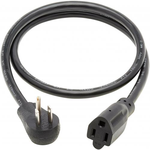 Eaton Tripp Lite Series Power Extension Cord, Right Angle 5 15P To 5 15R, 13A, 120V, 16 AWG, 3 Ft. (0.91 M), Black Alternate-Image1/500