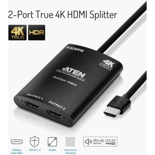 VanCryst VS82H 2 Port True 4K HDMI Splitter Alternate-Image1/500