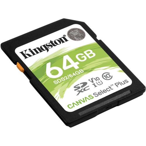 Kingston 64GB SDXC Canvas Select Plus 100MB/s Read Class 10 UHS I U1 V10 Memory Card (SDS2/64GB) Alternate-Image1/500
