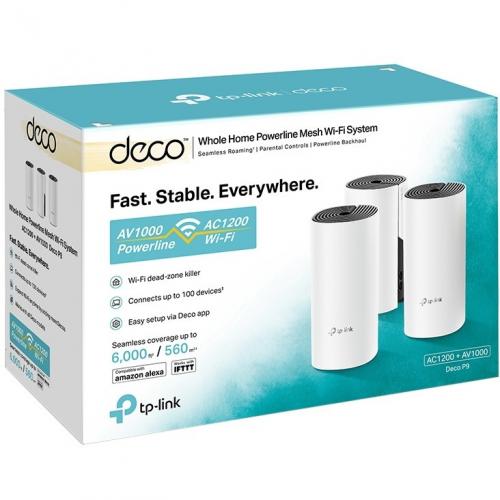 TP Link Deco P9 (3 Pack)   Wi Fi 5 IEEE 802.11ac Ethernet Wireless Router Alternate-Image1/500