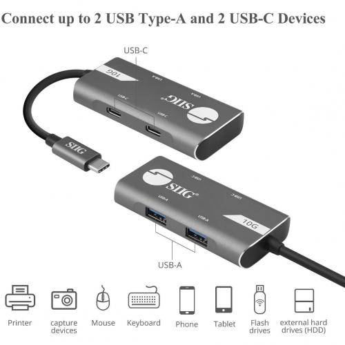 SIIG 4 Port USB 3.1 Gen 2 10G Hub   2A2C Alternate-Image1/500