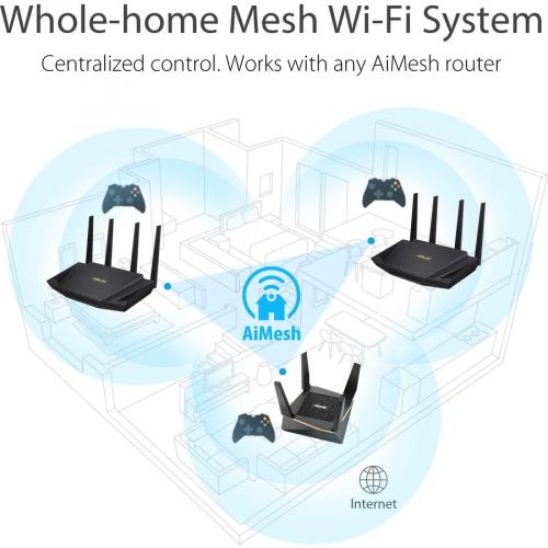 Asus AiMesh RT AX3000 Wi Fi 6 IEEE 802.11ax Ethernet Wireless Router Alternate-Image1/500