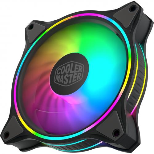 Cooler Master MasterFan MF120 Halo Duo Ring ARGB Lighting Fan, 24 Independently LEDS,120mm Fan, PWM Static Pressure Fan, Absorbing Pads For Computer Case & Liquid Radiator Alternate-Image1/500