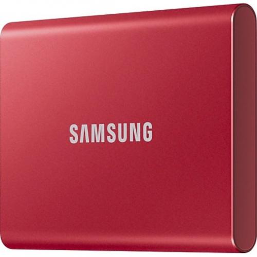 Samsung T7 MU PC2T0R/AM 2 TB Portable Solid State Drive   External   PCI Express NVMe   Metallic Red Alternate-Image1/500