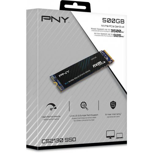 PNY CS2130 500 GB Solid State Drive   M.2 2280 Internal   PCI Express NVMe (PCI Express NVMe 3.0 X4)   TAA Compliant Alternate-Image1/500