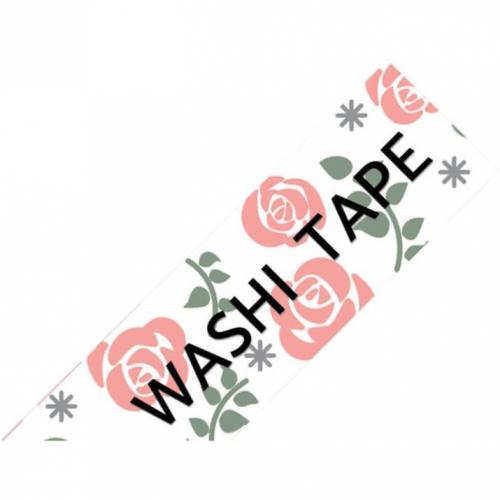 Brother P Touch Embellish Black On White Rose Washi Tape 12mm (~1/2") X 4m Alternate-Image1/500