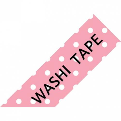 Brother P Touch Embellish Black On Pink Dots Washi Tape 12mm (~1/2") X 4m Alternate-Image1/500