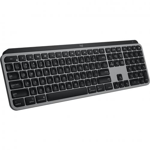Logitech MX Keys Advanced Wireless Illuminated Keyboard For Mac, Tactile Responsive Typing, Backlighting, Bluetooth, USB C, Apple MacOS, Metal Build, Space Gray Alternate-Image1/500