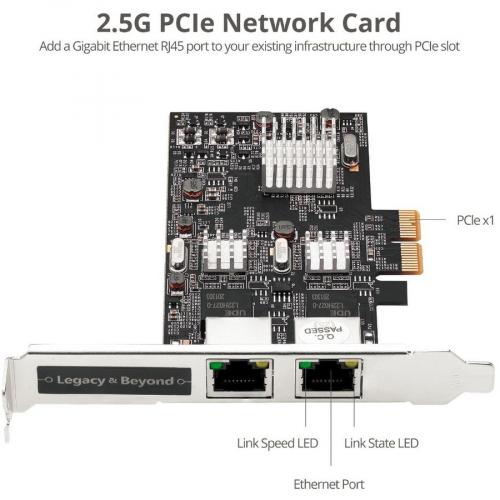 SIIG Dual 2.5G 4 Speed Multi Gigabit Ethernet PCIe Card Alternate-Image1/500