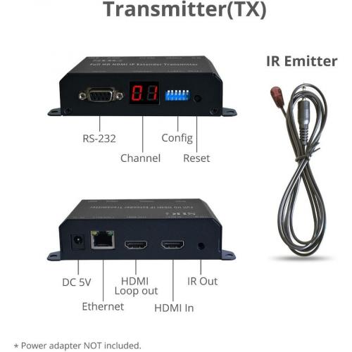 Full HD HDMI Extender Over IP With PoE/RS 232 & IR   Encoder (TX) Alternate-Image1/500