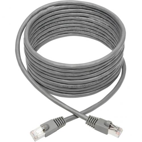 Tripp Lite Cat6a Ethernet Cable 10G STP Snagless Shielded PoE M/M Gray 15ft Alternate-Image1/500