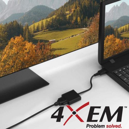 4XEM HDMI To VGA Adapter With 3.5mm Audio Cable  Black Alternate-Image1/500