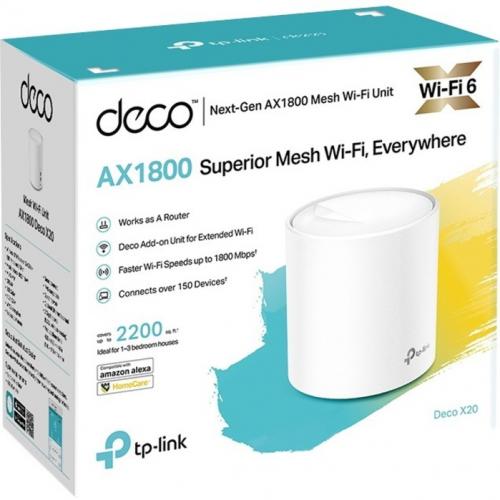TP Link Deco X20(1 Pack)   Wi Fi 6 IEEE 802.11ax Ethernet Wireless Router Alternate-Image1/500