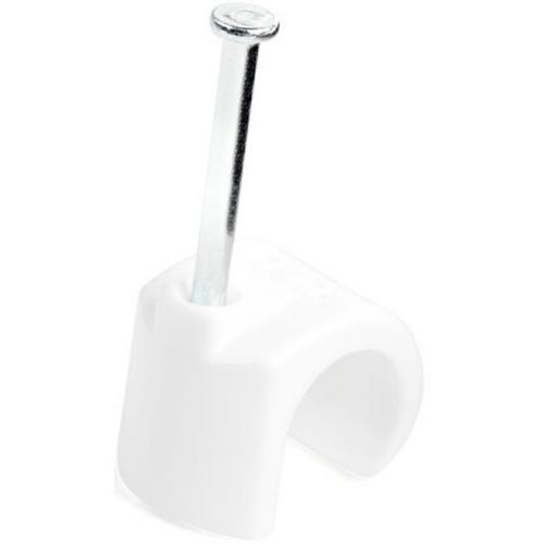 StarTech.com 100 Pk XL Cable Clips W/ Nail   Reusable Nail In Clamps   Cord Mounting/Holding Clips   Cable Tacks Wire Fasteners White TAA Alternate-Image1/500