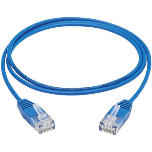 Eaton Tripp Lite Series Cat6a 10G Molded Ultra Slim UTP Ethernet Cable (RJ45 M/M), Blue, 3 Ft. (0.91 M) Alternate-Image1/500