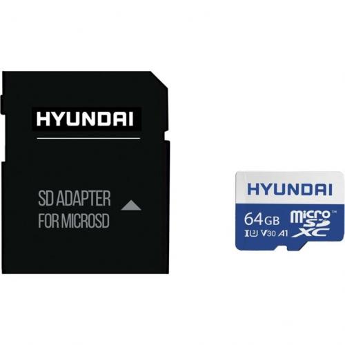 Hyundai 64GB MicroSDXC UHS I Memory Card With Adapter, 90MB/s (U3) 4K Video, Ultra HD, A1, V30 Alternate-Image1/500