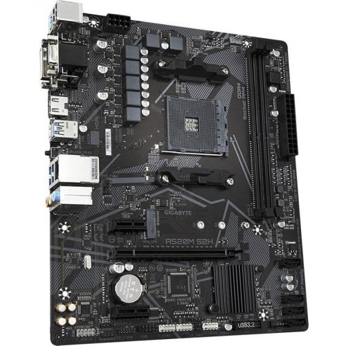 Gigabyte Ultra Durable A520M S2H Desktop Motherboard   AMD A520 Chipset   Socket AM4   Micro ATX Alternate-Image1/500