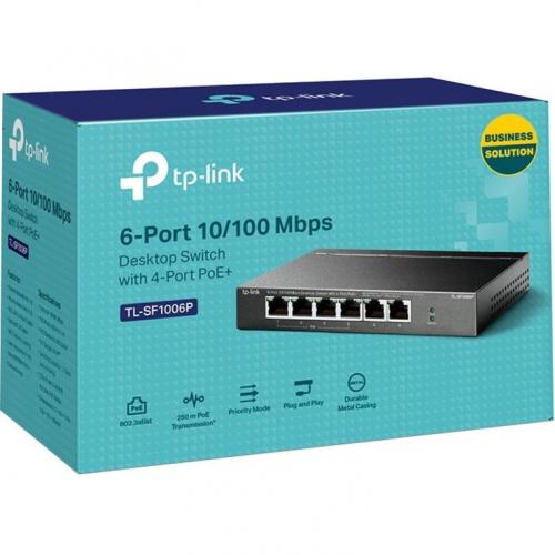 TP Link TL SF1006P   6 Port Fast Ethernet 10/100Mbps PoE Switch Alternate-Image1/500