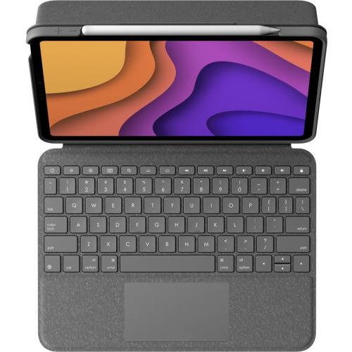 Logitech Folio Touch Keyboard/Cover Case (Folio) Apple, Logitech IPad Air (4th Generation), IPad Air (5th Generation) Tablet   Oxford Gray Alternate-Image1/500