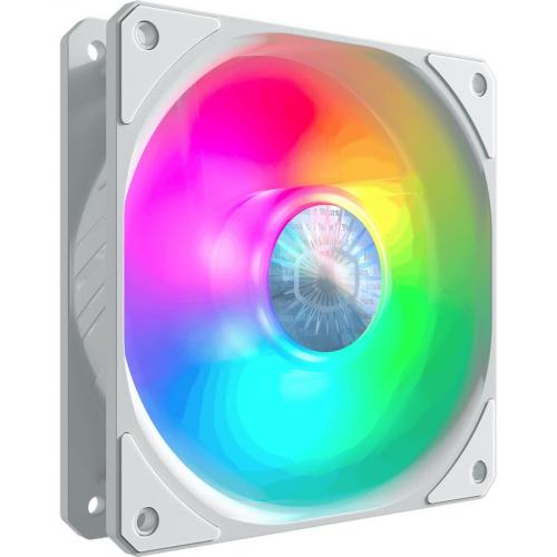Cooler Master SickleFlow 120 V2 ARGB White Edition 3in1 Square Frame Fan, ARGB 3 Pin Customizable LEDs, Air Balance Curve Blade, Sealed Bearing, 120mm PWM Control For Computer Case & Liquid Radiator Alternate-Image1/500