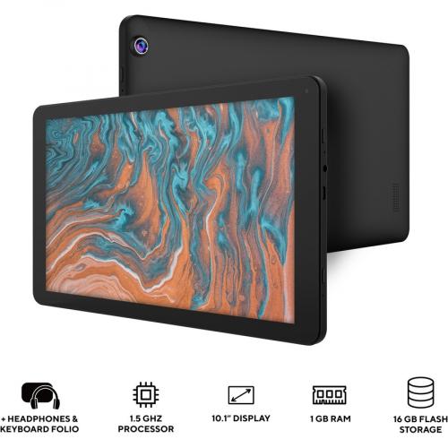 Core Innovations CTB1016GBL Tablet   10.1"   Quad Core (4 Core) 1.50 GHz   1 GB RAM   16 GB Storage   Android 10 (Go Edition)   Black Alternate-Image1/500