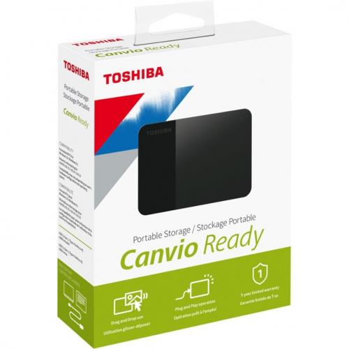 Toshiba Canvio Ready HDTP340XK3CA 4 TB Portable Hard Drive   External   Black Alternate-Image1/500