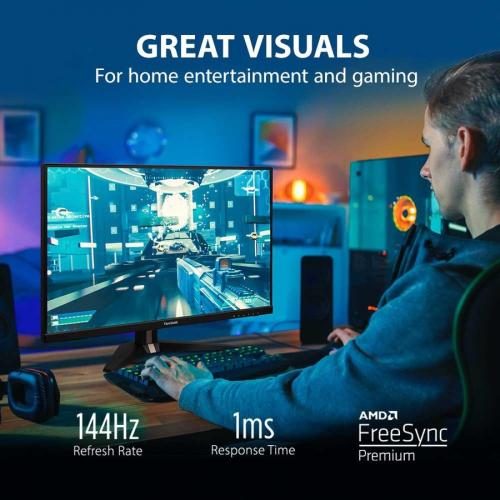 ViewSonic OMNI VX2768 2KP MHD 27 Inch 1440p 1ms 144Hz IPS Gaming Monitor With FreeSync Premium, Eye Care, HDMI And DisplayPort Alternate-Image1/500
